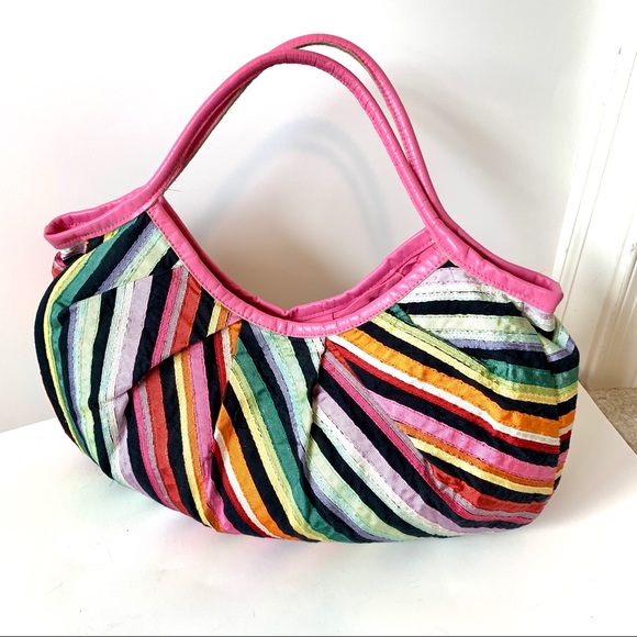 Accessorize Handbags - ACCESSORIZE Ribbon Boho Leather Handle Bag